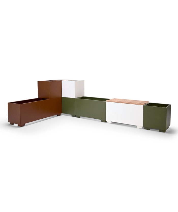 Blomsterkasse Hydra m/ben 40x40x50, RAL 8023 rust