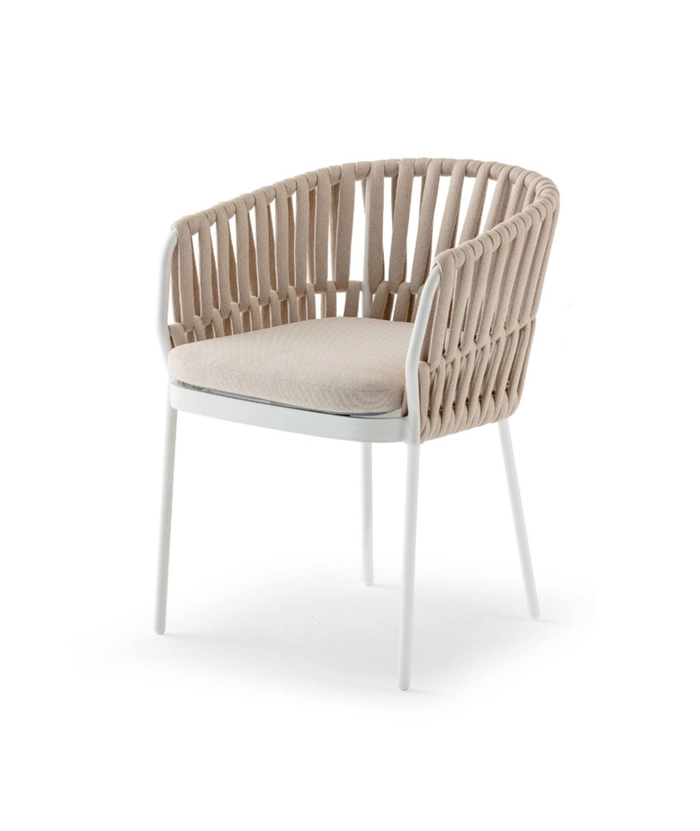 Soho Armstol, Hvit/ Canapa beige