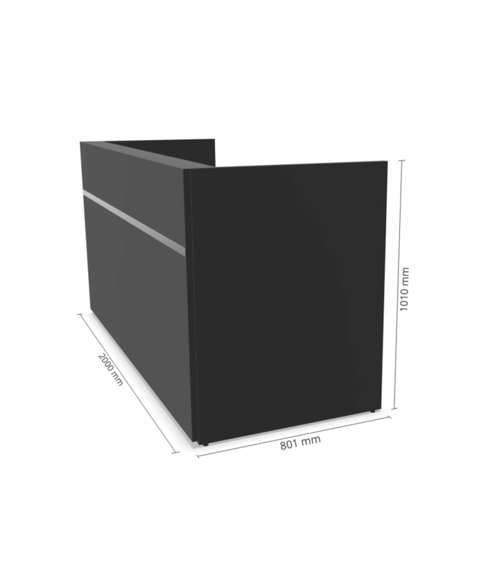 Resepsjonsdisk Graphite Grey - 200 cm