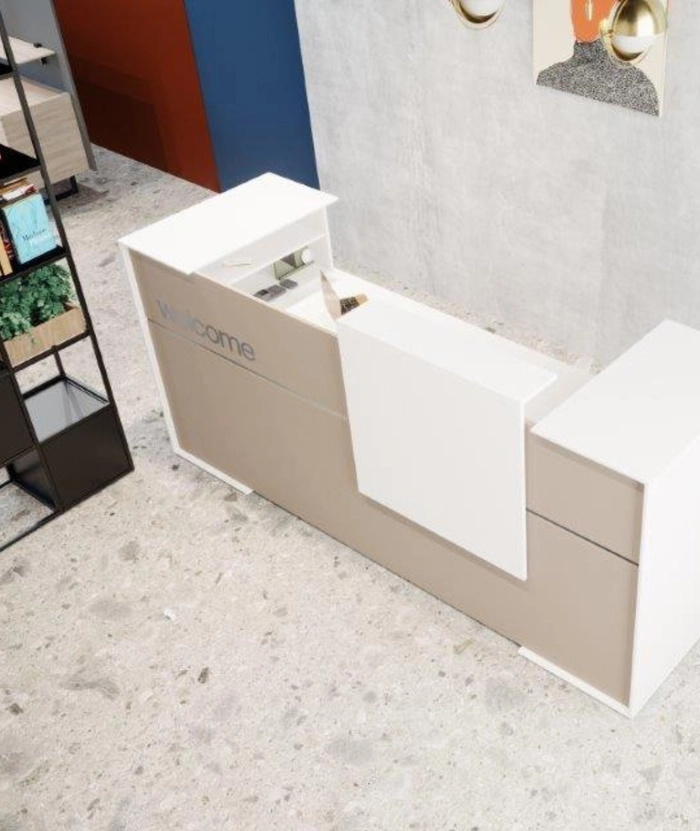 Resepsjonsdisk Hvit/beige - 220 cm