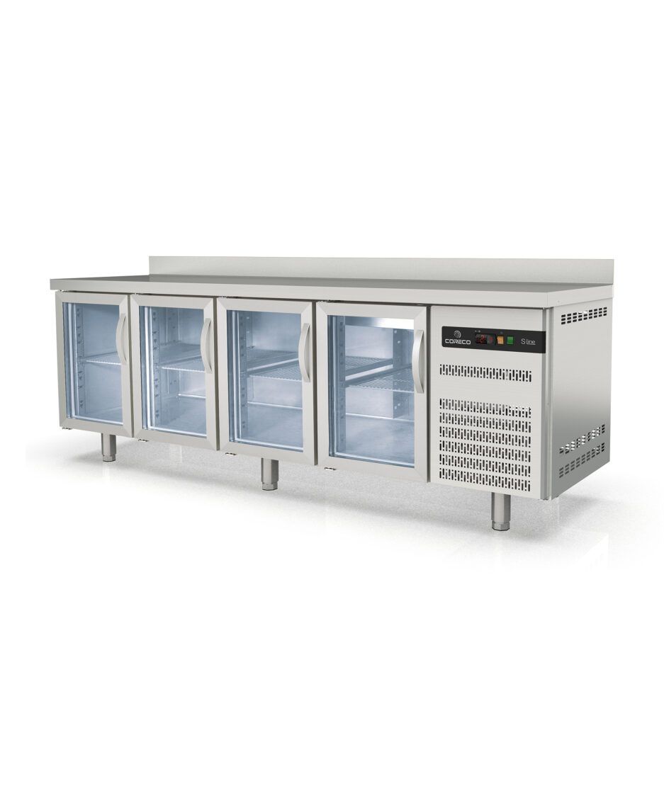 Kjølt arbeidsdisk TGRV-225-S, 4 glassdører | NICHE Interiør & Storkjøkken