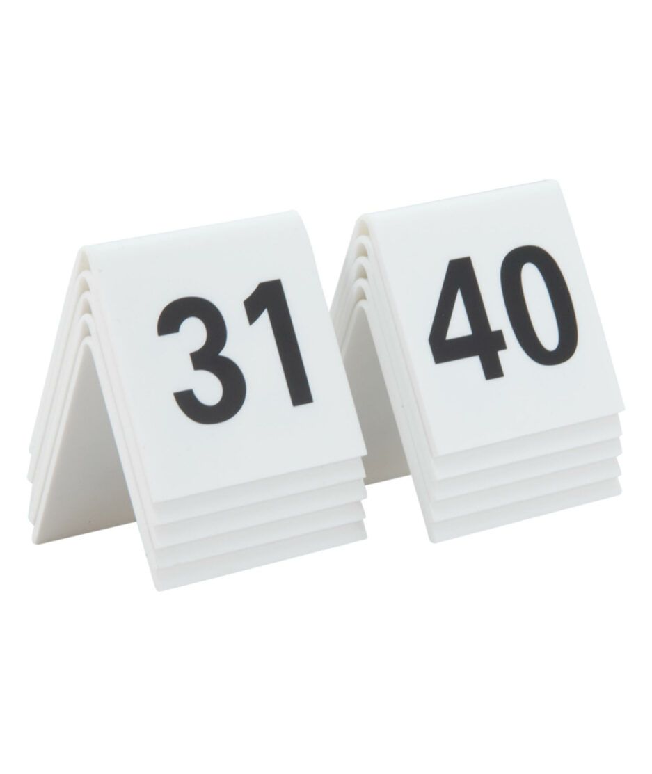 Bordskilt m/nummer 31-40 | NICHE Interiør & Storkjøkken