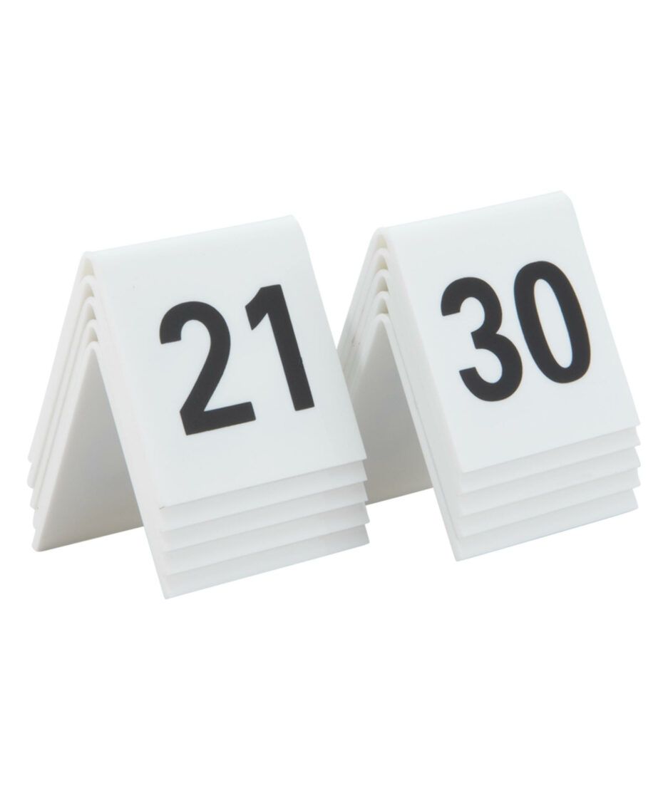 Bordskilt m/nummer 21-30 | NICHE Interiør & Storkjøkken