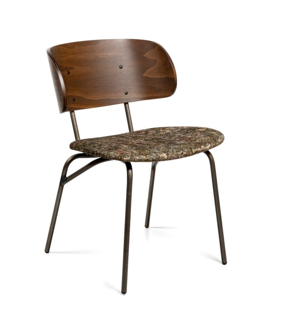 Giulietta stol, ice velvet 20057 paisley 8015 acorn, mørkebrun finer | NICHE Interiør & Storkjøkken