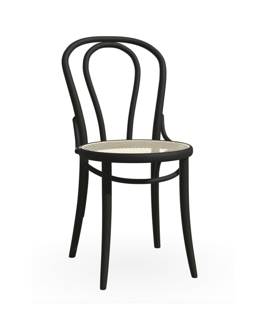 No 18 stol, cane sete, sort beis | NICHE Interiør & Storkjøkken
