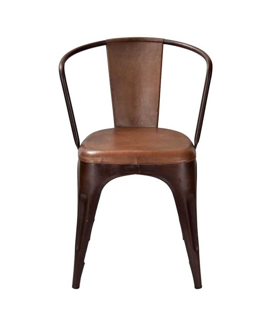Line stol, rust stål, skinn | NICHE Interiør & Storkjøkken