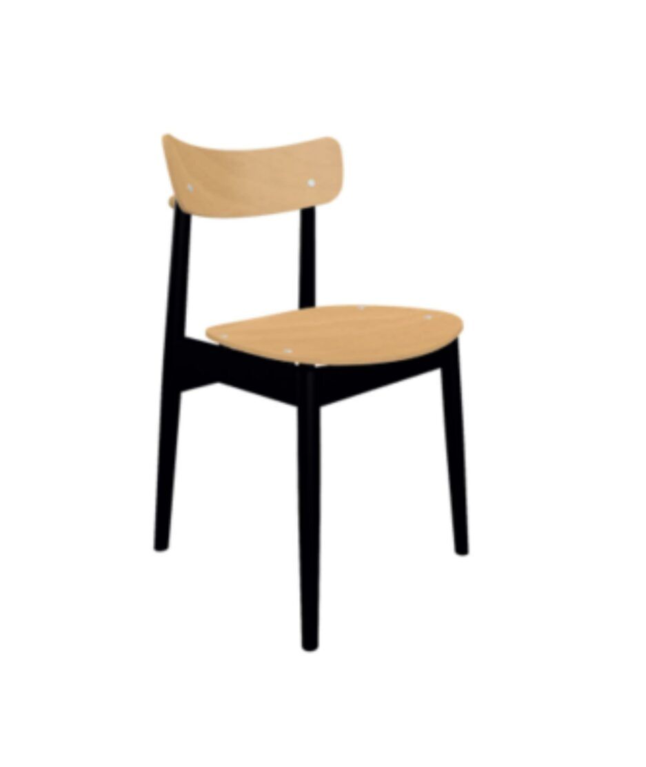 Nopp stol, naturell bøk, sort beis | NICHE Interiør & Storkjøkken