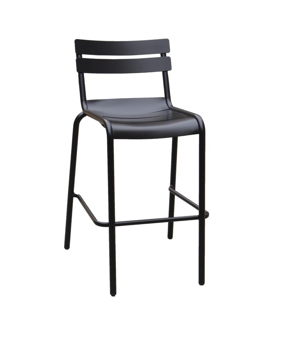 Promenade barstol aluminium, RAL 9005 | NICHE Interiør & Storkjøkken
